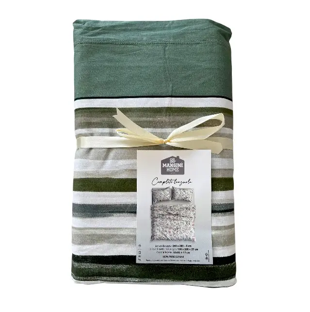 Completo lenzuola righe - Verde