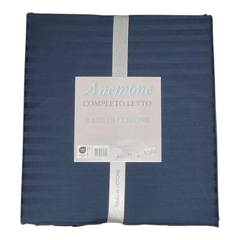 Completo letto Anemone - raso di cotone - Pavone