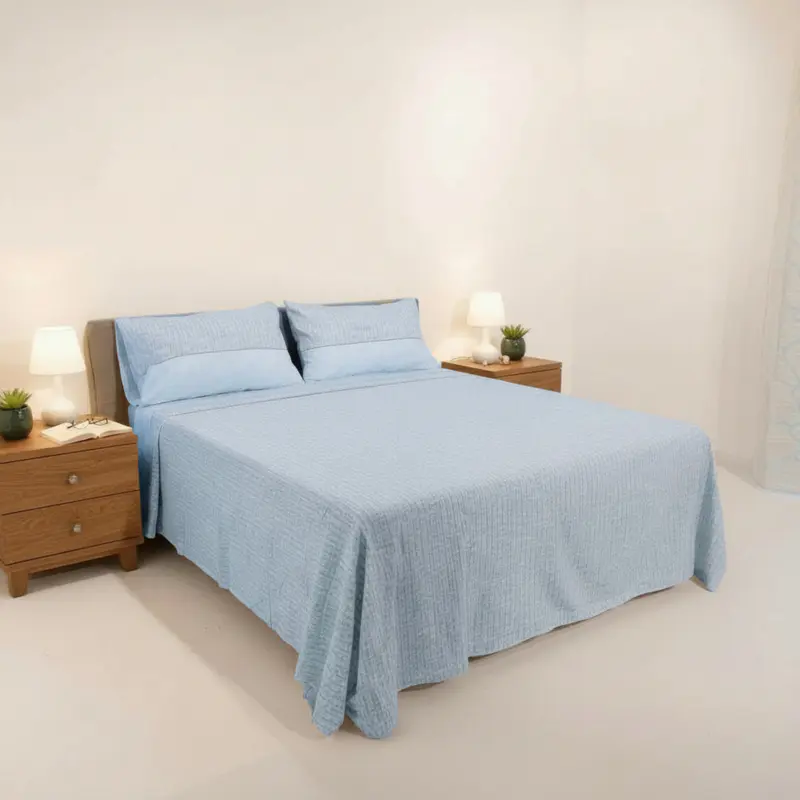 Completo letto flanella Acca24 - Campiglio - Celeste