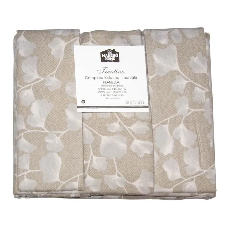 Completo letto flanella - Trentino - Ginco - Beige