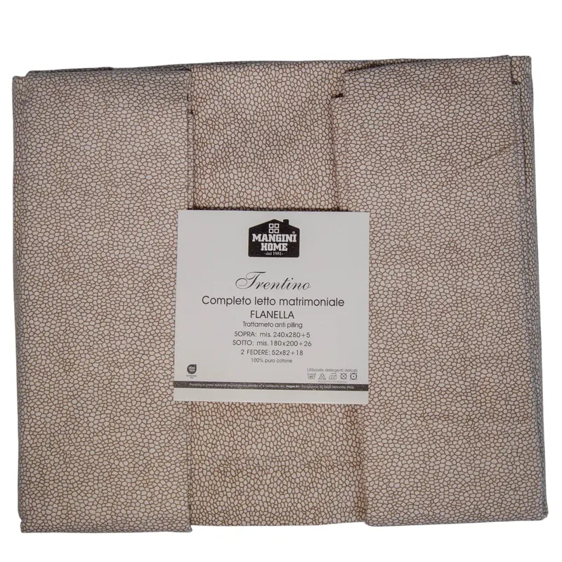 Completo letto flanella - Trentino - Tapiro - Beige
