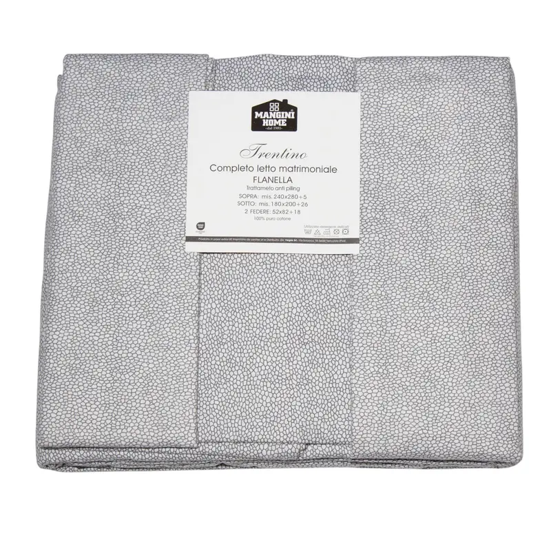 Completo letto flanella - Trentino - Tapiro - Grigio