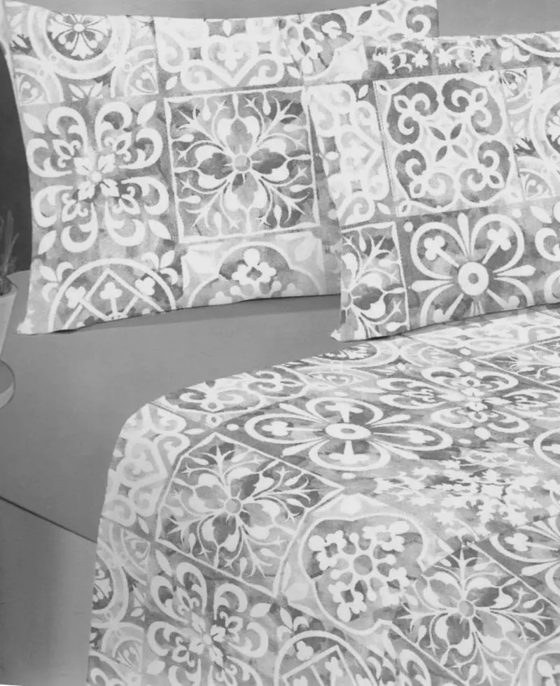 Completo letto lenzuola microfibra Maioliche cementine una piazza SottoCosto
