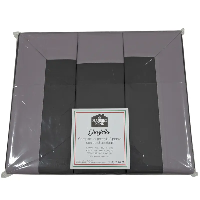 Completo percalle Graziella - Grigio chiaro/Grigio scuro