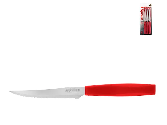 Conf 6 coltelli per bistecca Smarty rossi