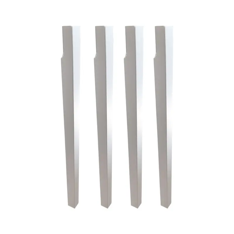 Confezione 4 gambe piramidali H 74 cm. in bianco frassinato