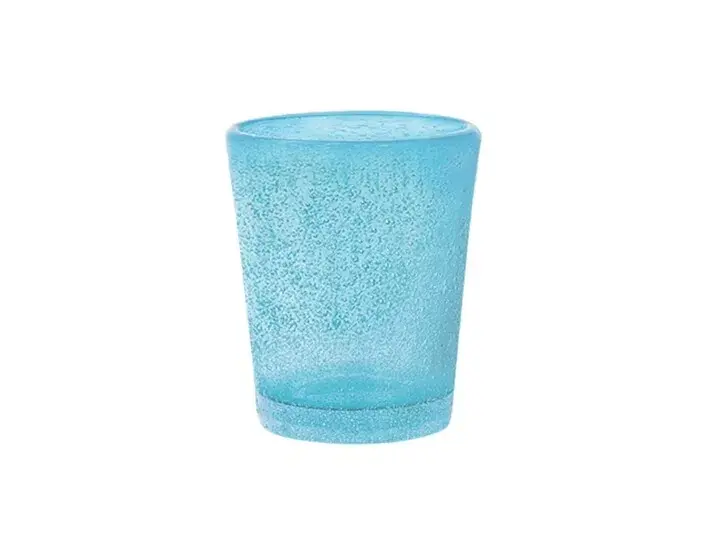 Confezione 6 bicchieri liquore giada in vetro azzurro cl 5H&H