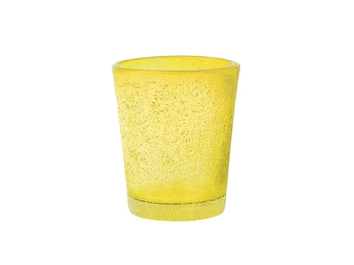 Confezione 6 bicchieri liquore giada in vetro giallo cl 5H&H