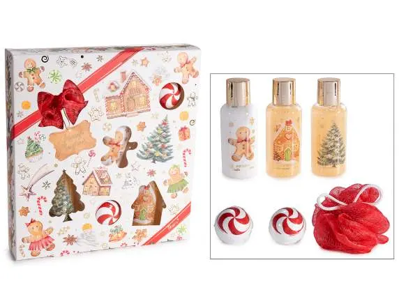 Confezione regalo natalizia con 6 prodotti corpo