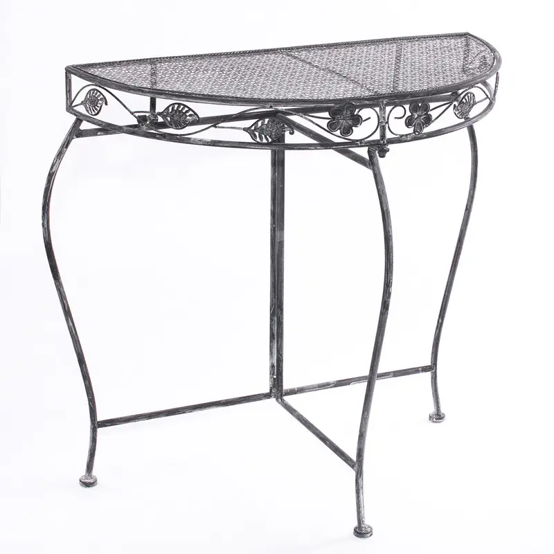 Consolle in metallo grigio anticato 75X36H74