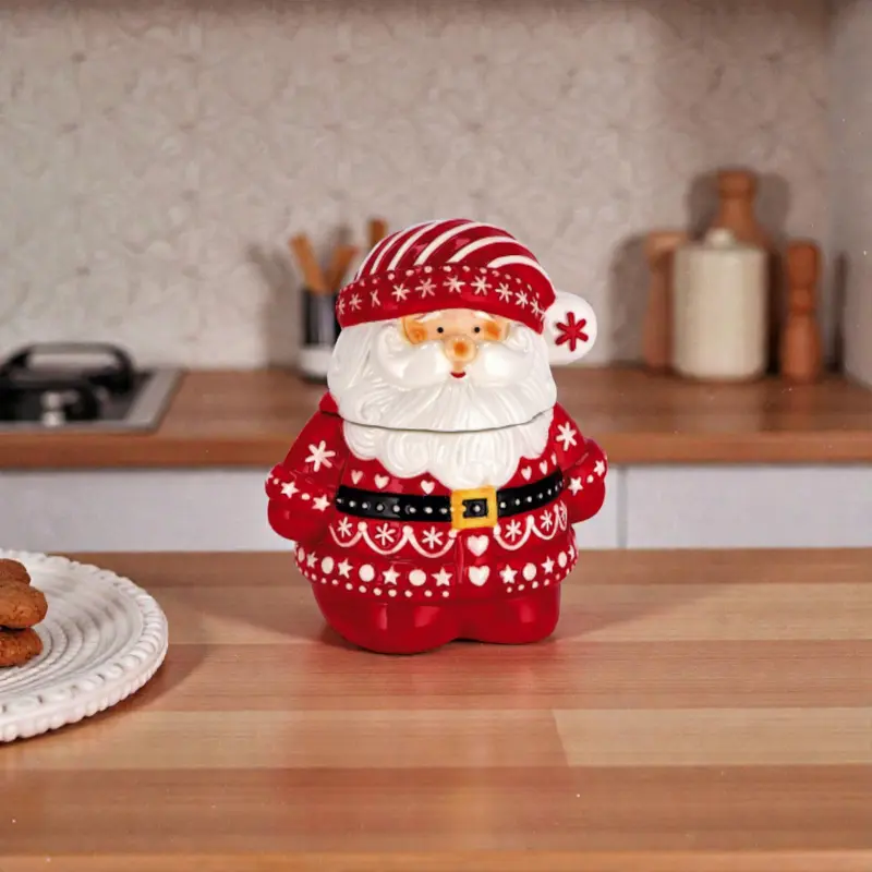 Contenitore Babbo Natale in Ceramica - 3 Dimensioni disponibili