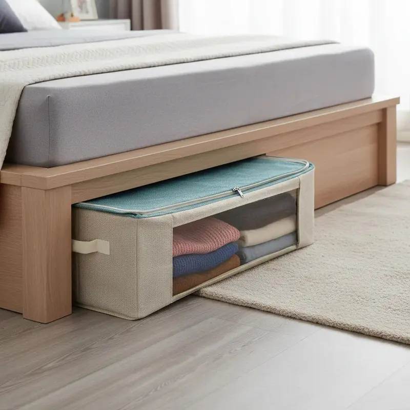 Contenitore Cambio Stagione Rigido 60x40x16cm con Struttura Metallica - Scatola Sottoletto Rinforzata
