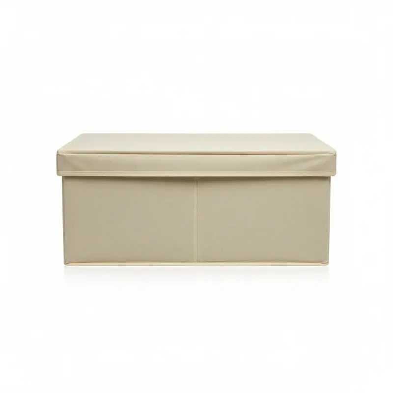 Contenitore sottoletto con Coperchio Beige 36x48x19cm - Organizer Salvaspazio in Polipropilene