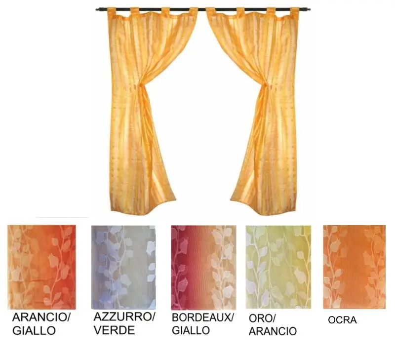 Coppia Tende porta finestra cucina salotto cm 60x220 STOCK fiori degradè