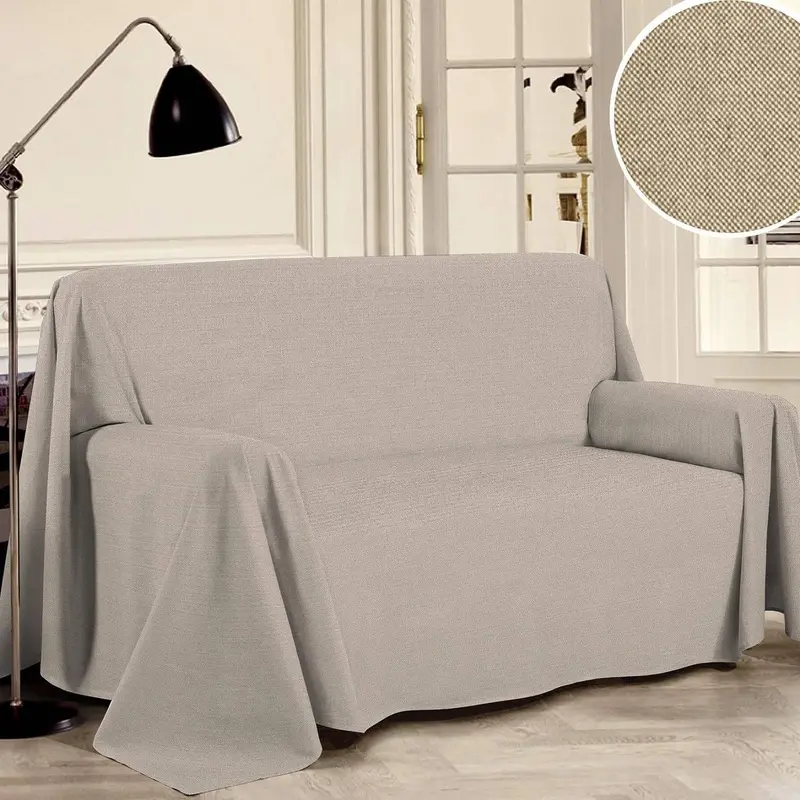 Copridivano Salvadivano penisola angolare Made in Italy in tinta unita Beige