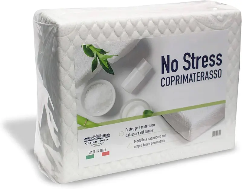Coprimaterasso No stress elastico intorno Made Italy una piazza mezza massaggiante