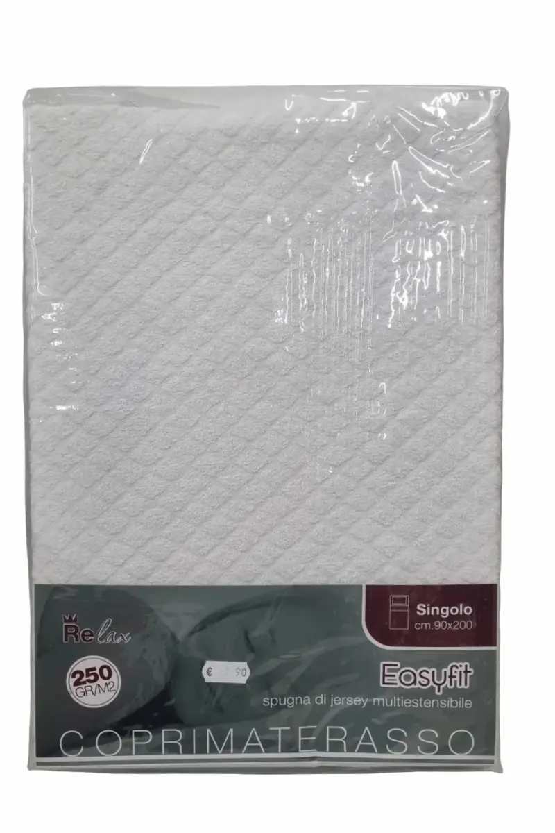 Coprimaterasso Relax Easyfit 250gr/m² | Spugna Jersey Singolo 90x200cm