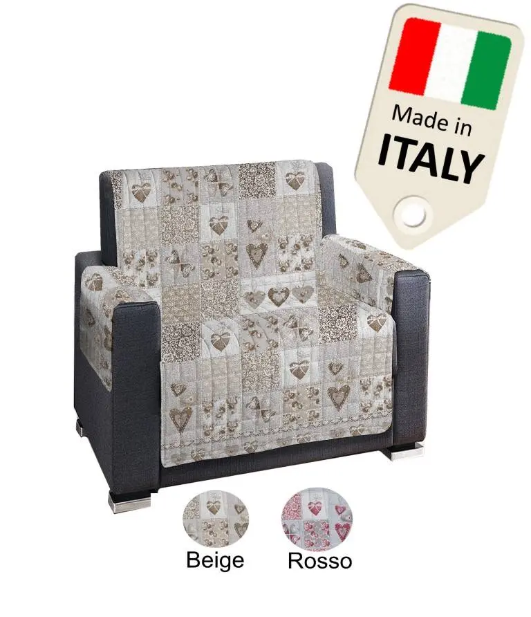 Copripoltrona anche per poltrona relax con movimento made Italy cotone trapuntato