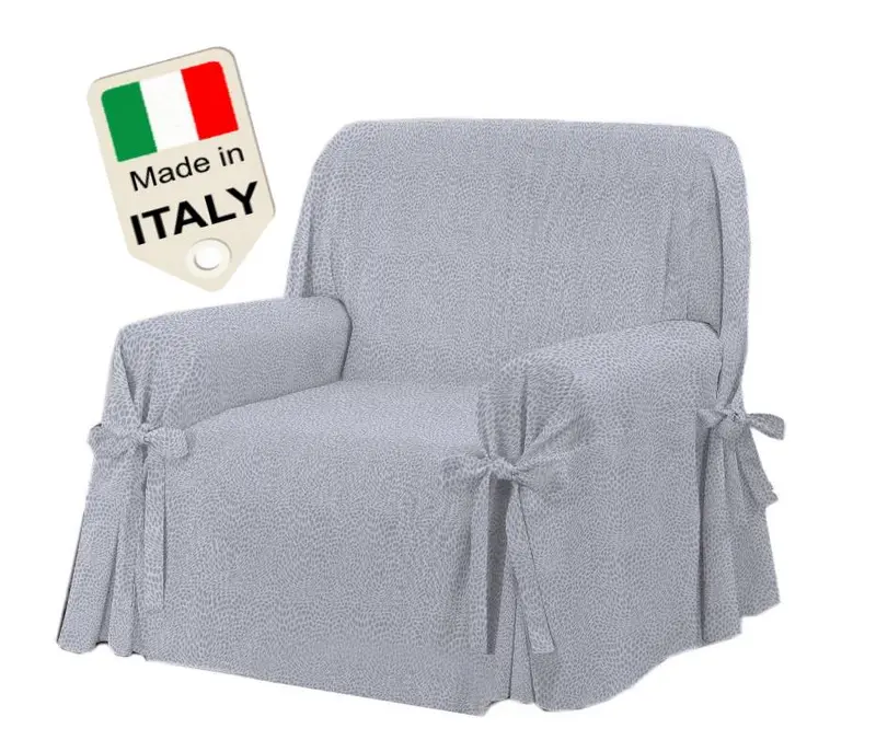 Copripoltrona lacci copertura poltrona maculato Made in Italy colore grigio