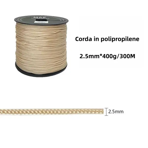 Corda in Polipropilene 2.5mm  Leggera e Resistente all'Acqua