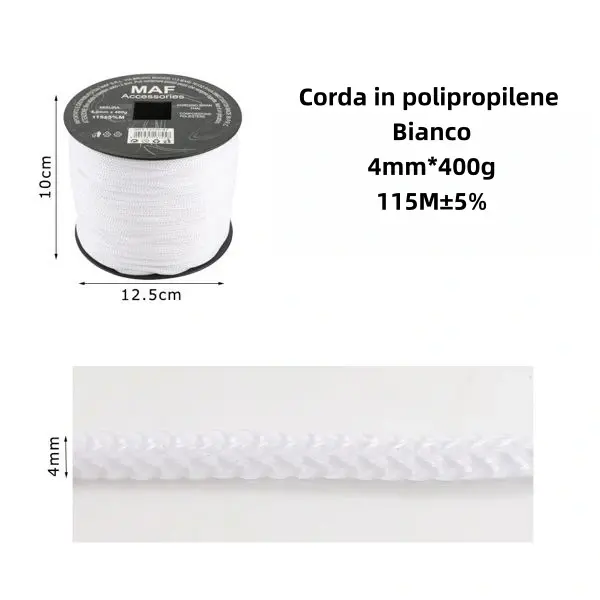 Corda in Polipropilene 4mm Leggera e Resistente | 115 Metri
