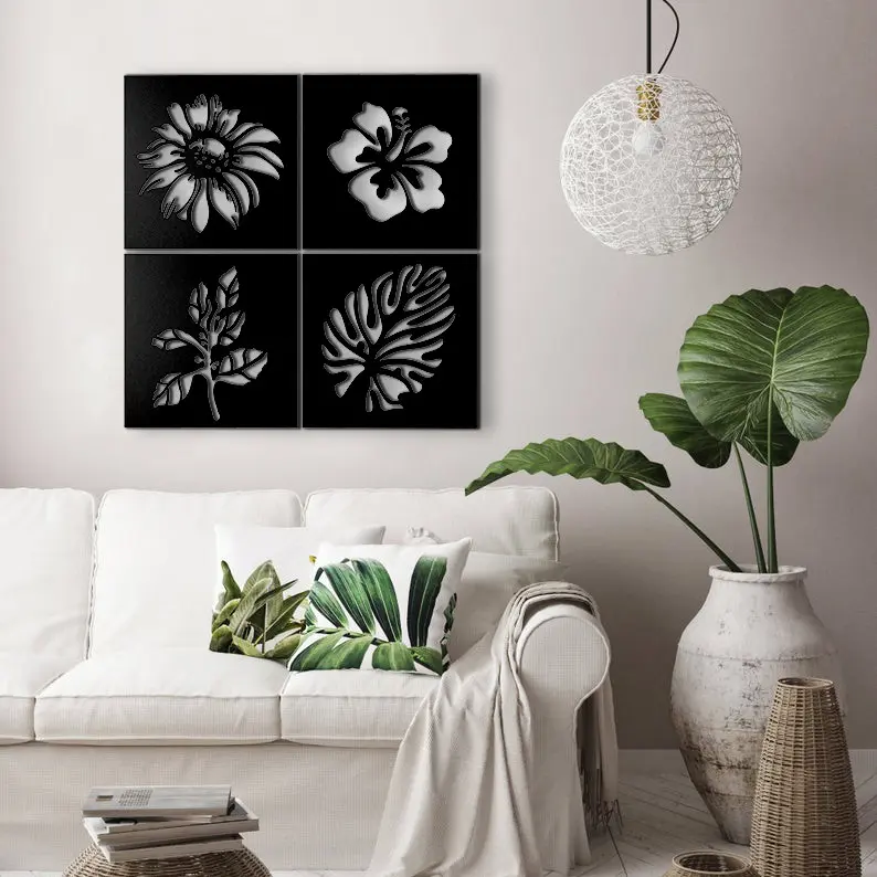 Cornice decorativa natura nero 40x40 cm MT1924181