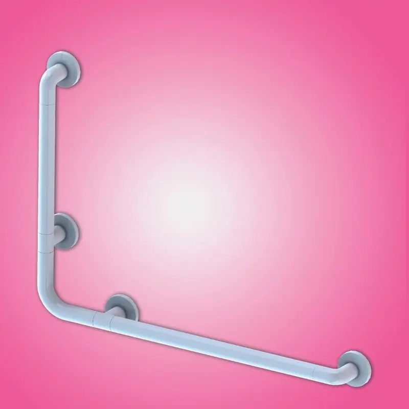 Corrimano angolare di sicurezza 78 x 55.5 cm per disabili colore bianco