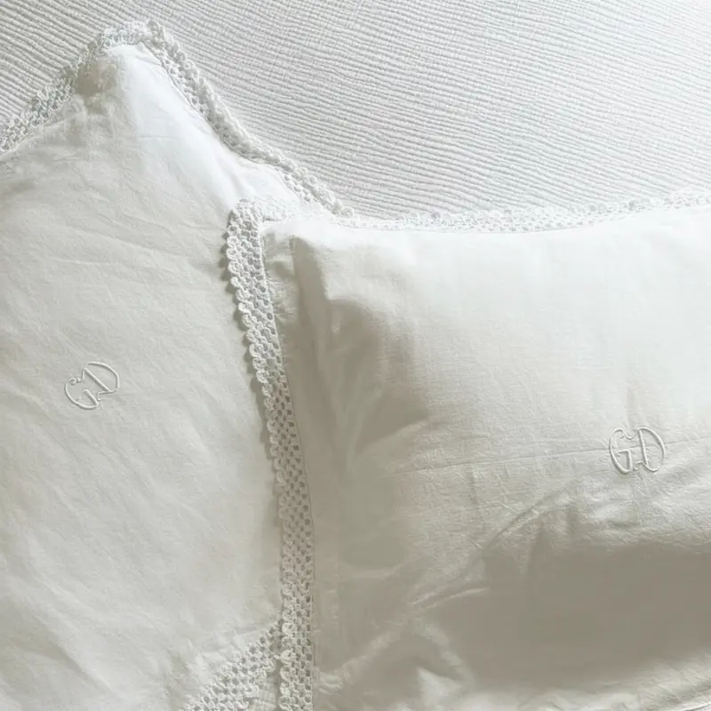 Cotton Pillowcases | GD Monogram | Set of 2
