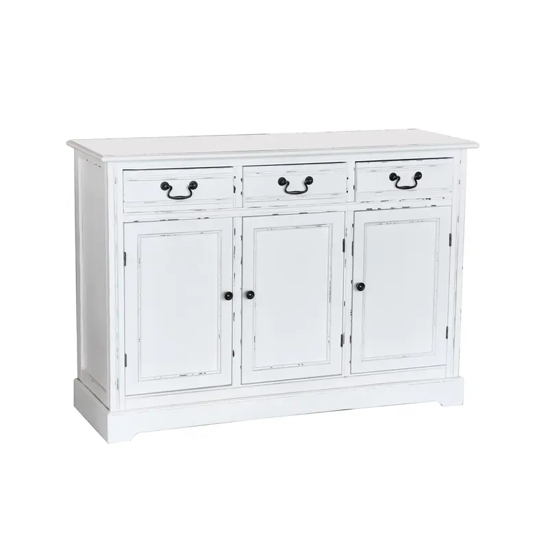 Credenza bianca in legno di pino ed mdf Alice 120X40H85
