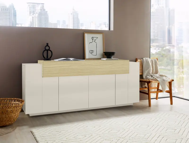 Credenza CORO 200 cm 4 ante battenti + 1 anta a ribalta
