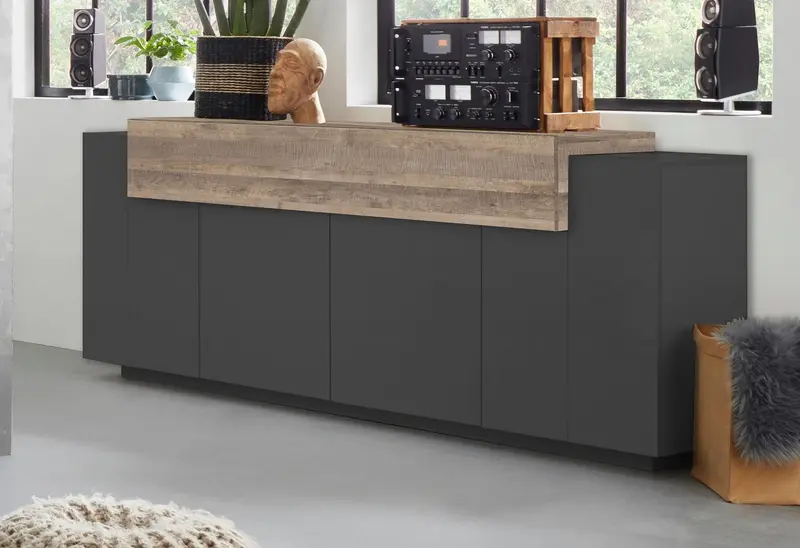 Credenza CORO 200 cm 4 ante battenti + 1 anta a ribalta
