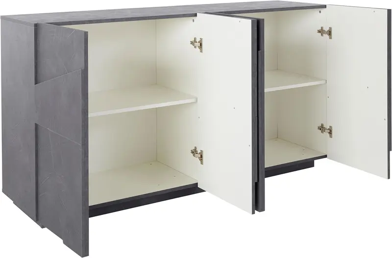 Credenza PING 160 cm 4 ante battenti Ardesia