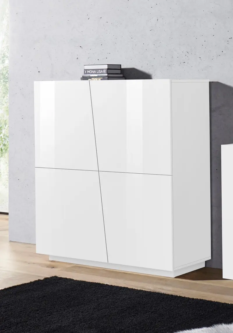 Credenza VEGA alta 120 cm 4 ante push-to-open