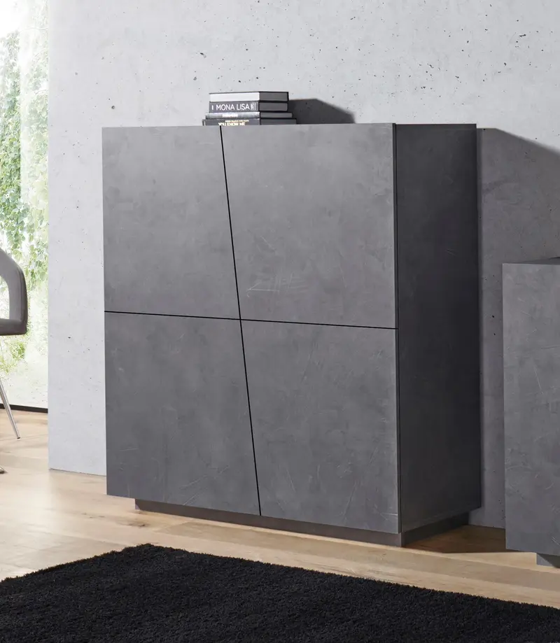 Credenza VEGA alta 120 cm 4 ante push-to-open