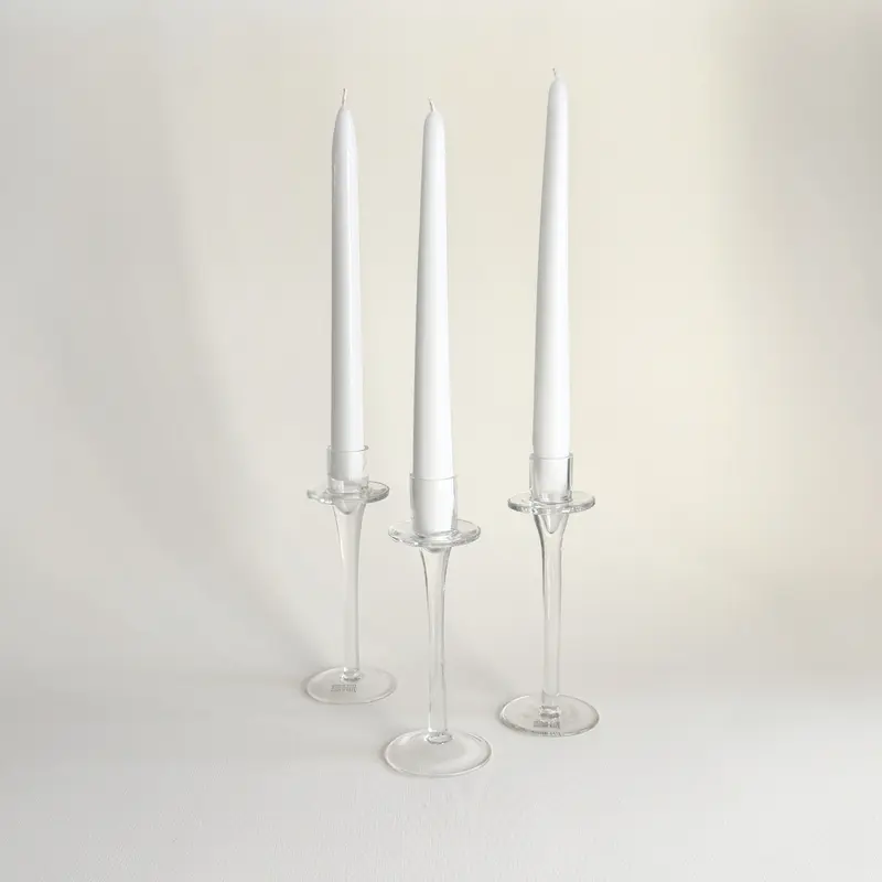 Crystal Candle Holders | Set of 3 · 17 cm