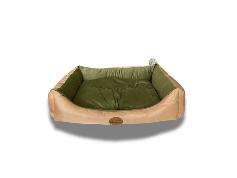 Cuccia in velluto beige e verde PV L45*W40*H16cm Nobleza