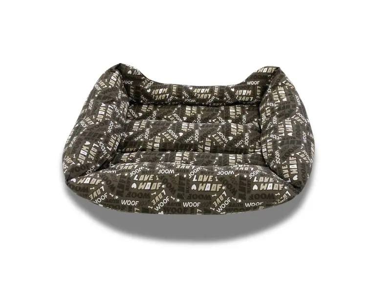 Cuccia marrone scritta love woof Nobleza