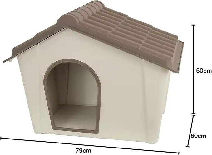 Cuccia Midi in resina, tortora e beige L790xP592xH608 mm