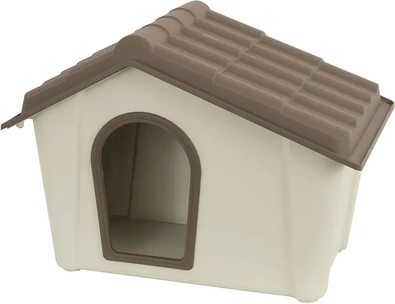 Cuccia Mini in resina, tortora e beige L573xP394xH418mm, base 440x270 mm.