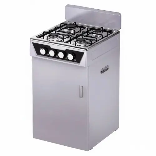CUCINA A GAS 4 FUOCHI - FORNELLO A GAS 4 FUOCHI CON VANO PORTABOMBOLA | GRIGIO