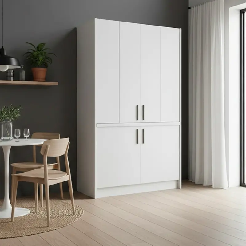 Cucina monoblocco Fold struttura e ante a libro bianco