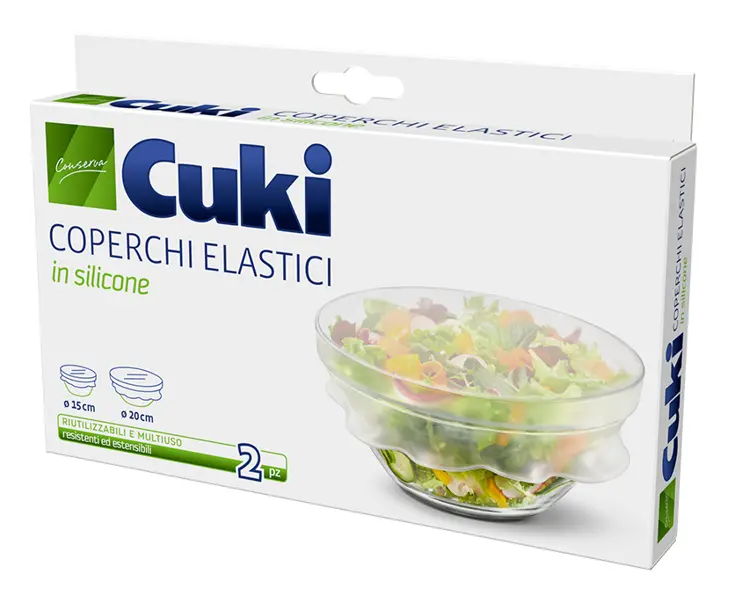 CUKI COPERCHI ELASTICI IN SILICONE 15, 20CM 2PZ RIUTILIZZABILI E MULTIUSO RESISTENTI ED ESTENSIBILI