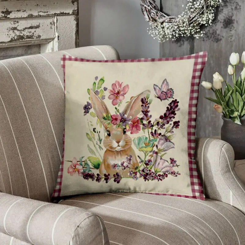 Cuscino arredo in gobelin di cotone con stampa pasquale - Cuscino Carezza