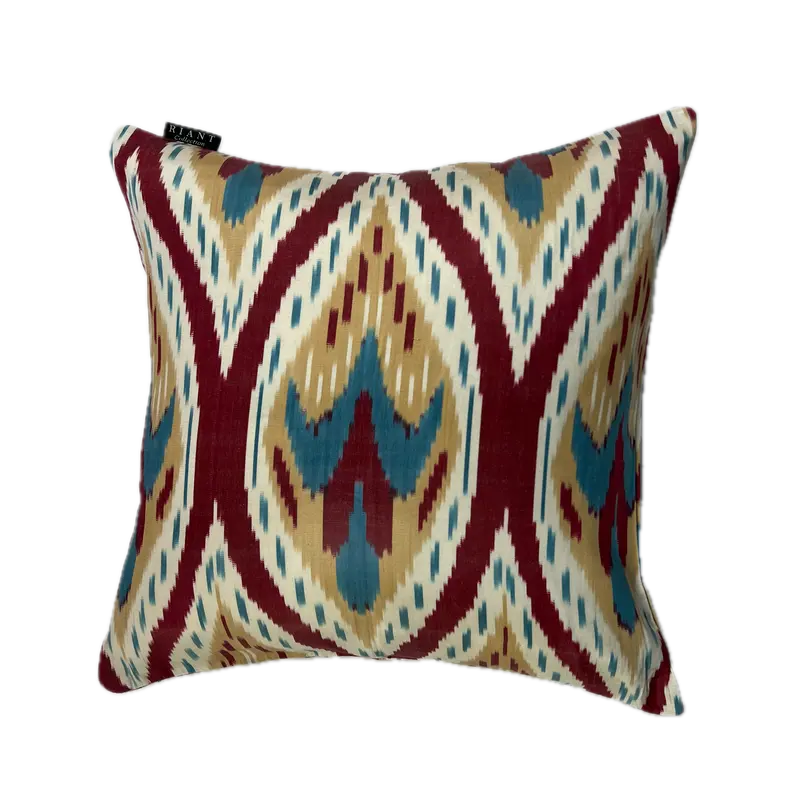 Cuscino in seta ikat