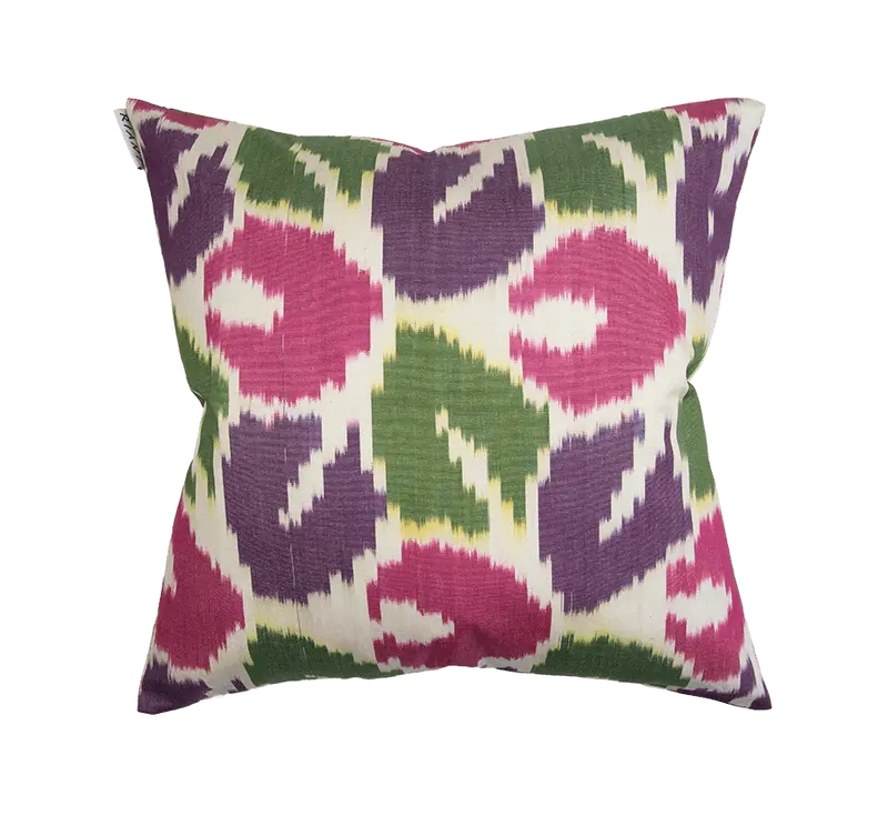 Cuscino Puro Cotone Ikat Quadrato