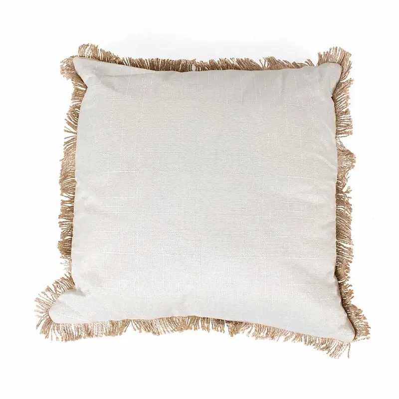 Cuscino quadrato in cotone crema (45x45 cm)