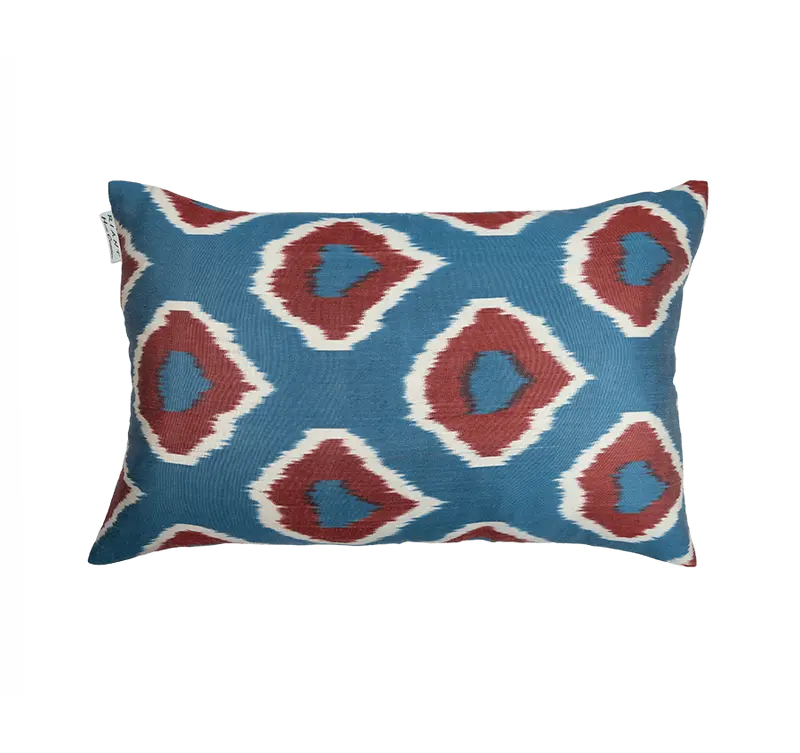 Cuscino Seta Ikat Rettangolare