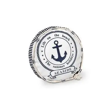 CUSCINO TONDO ANCORA BLU DIAM.40H20