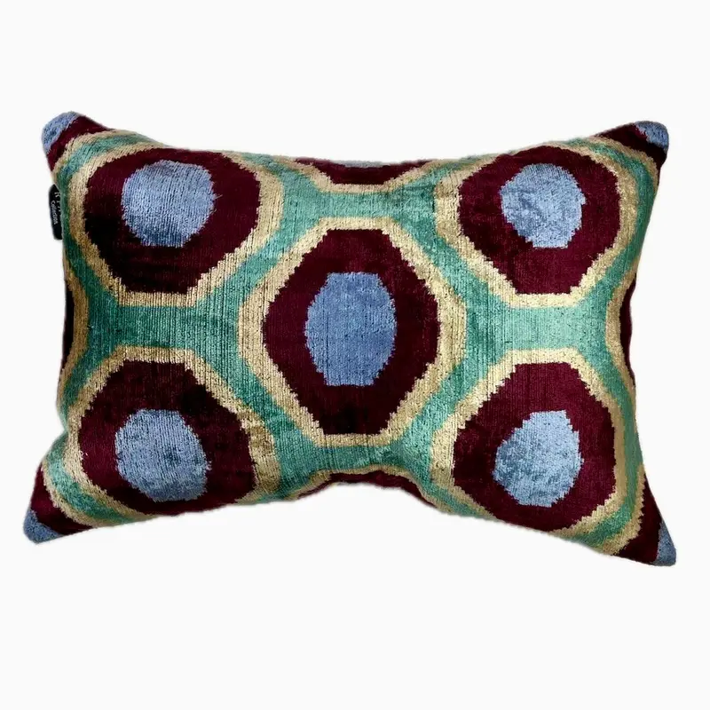 Cuscino velluto di seta Ikat