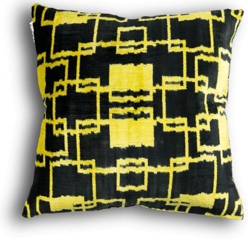 Cuscino Velluto di Seta Ikat Quadrato